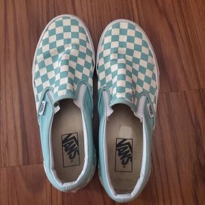 Womens Vans Checkerboard Teal
